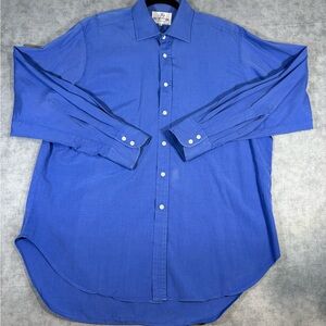 Harvie & Hudson Knightsbridge Mens 17.5 Blue Dress Shirt UK Cotton Jermyn St